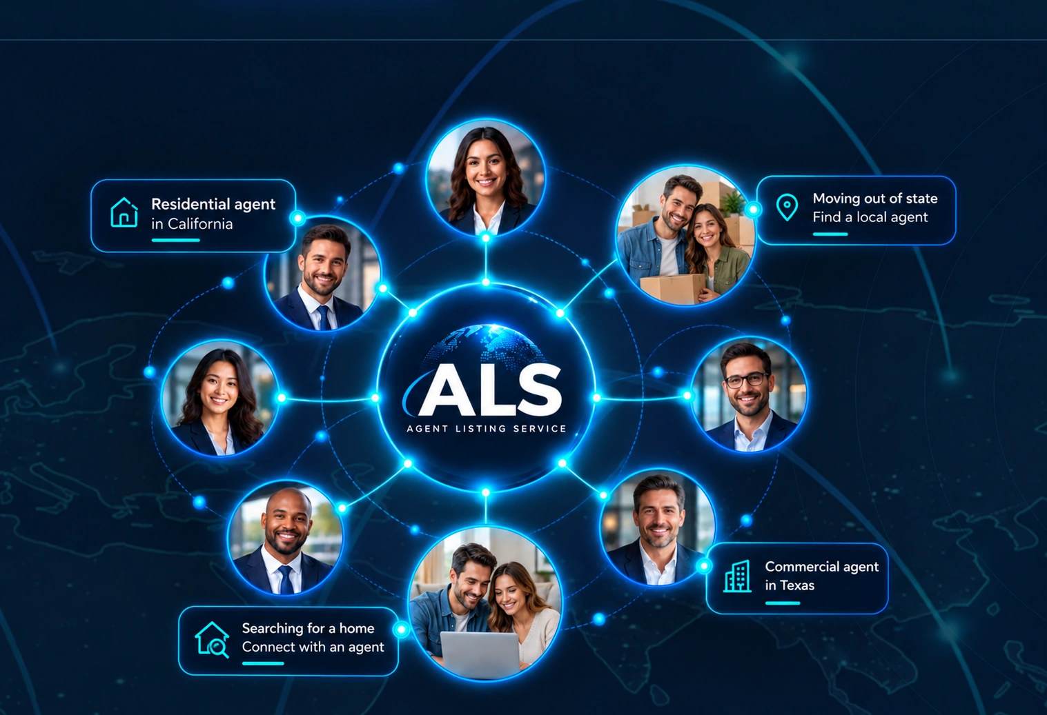 ALS connects agents across markets with consumers relocating out of state or searching for a home and an agent